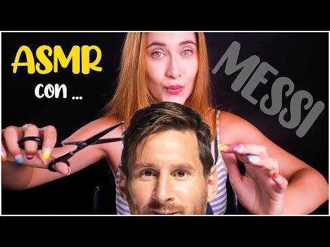 Asmr español - CORTE DE PELO Y BARBA A MESSI | Asmr with Sasha