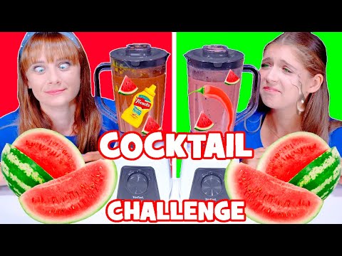 ASMR Watermelon Cocktail Food Challenge Mukbang