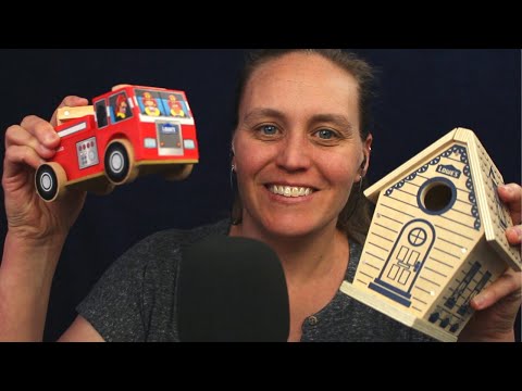 ASMR Wooden Toys Part 3? | Wood tapping, scratching, lid sounds | Whispered