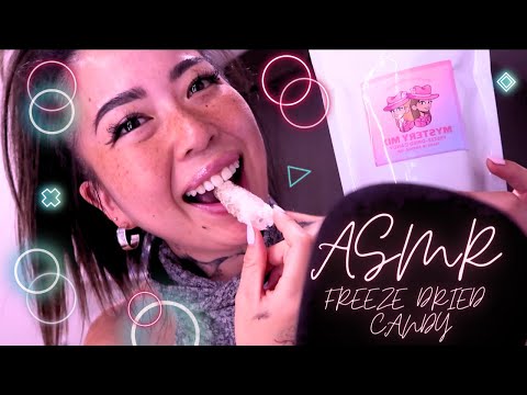 ASMR CRUNCY FREEZE DRIED CANDY (Crunchy bites, mouth sounds, whispering)
