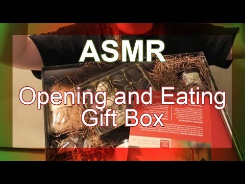 ASMR - Opening and Eating Christmas Gift Box - Soft Talking, Eating Sounds