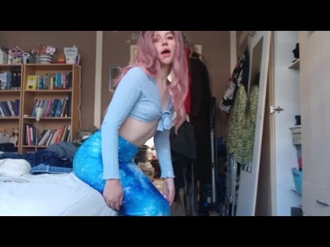 ASMR cleaning room with my mermaid butt lot scratching and cute moan sounds