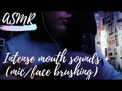 ASMR Intense Mouth sounds + (Mic/face brushing and kisses)