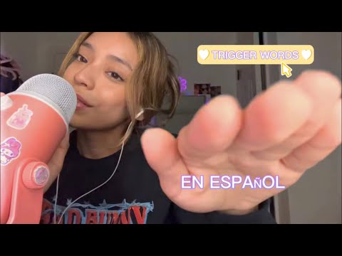 ASMR - TRIGGER WORDS EN ESPAÑOL (in spanish) 💖🍄 || mouth sounds + cupped whispers ||
