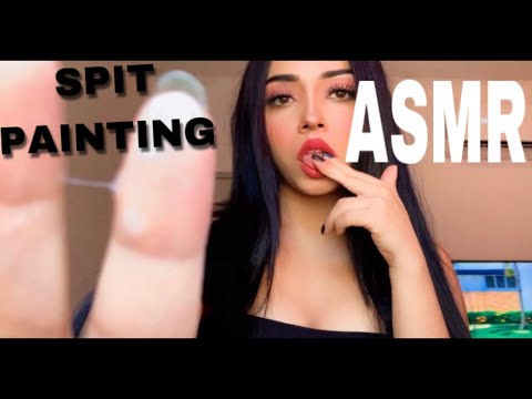 ASMR 🍒 SPIT PAINTING (intense MOUTH SOUNDS) lamiendo