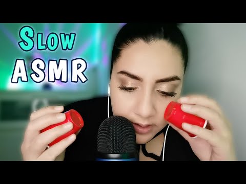 ASMR Slow Mouth Sounds and Tapping | Wet and Dry Mouth Sounds
