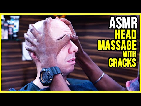 HEAD MASSAGE with CRACKS and FACE TREATMENT | ASMR INDIAN BARBER