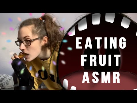 EATING FRUIT ASMR wow banana strawberry and blueberry neat
