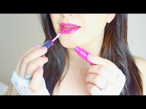 ASMR Liquid Lipstick Application And Gentle Whispering ( two Lipstick application )