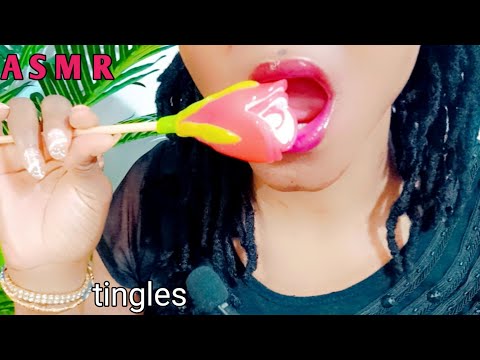 ASMR - ROSE LOLLIPOP 🍭 SUCKING / LICKING IN YOUR EAR 👂 tingles | mouth sounds 👄