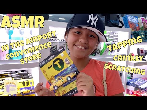 ASMR In Airport Convenience Store | Tapping, Crinkly, Scratching