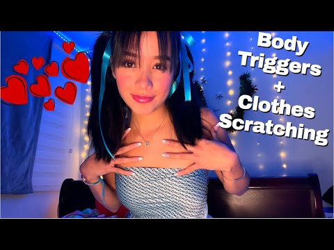 ASMR | Body Triggers & Clothes Scratching (fast collarbone tapping and more) Pt5