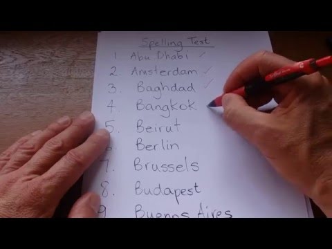 ASMR - Spelling Test - Australian Accent - Capital Cities are Quietly Whispered & then Written