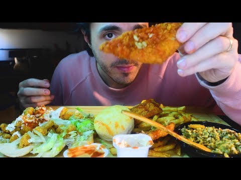 Trying Popeyes Fried Seafood Feast ! ASMR ( Real Sounds ) 자막 字幕  उपशीर्षक | Nomnomsammieboy