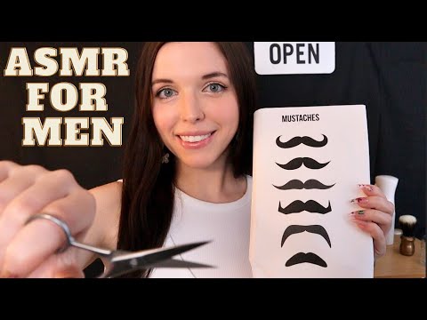 💈 ASMR for MEN | Barbershop Beard & Mustache Design (Soft Spoken)