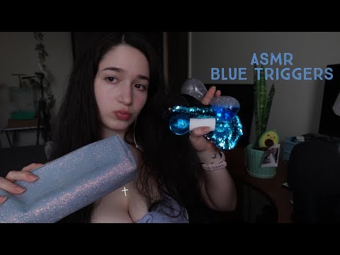 ASMR Blue Triggers 💤 Water Sounds and Scratching 💤