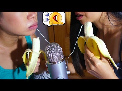 ASMR Banana Eating Sounds w. My Cousin!! LOL!! Ice Cream & Candy Too (Enjoy the Silliness) :)