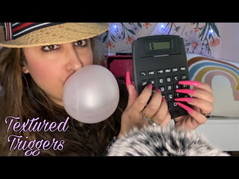 💋Tickles & Tingles//ASMR Chewing Big Chew Strawberry Bubblegum/Textured Triggers/Tapping/Scratching