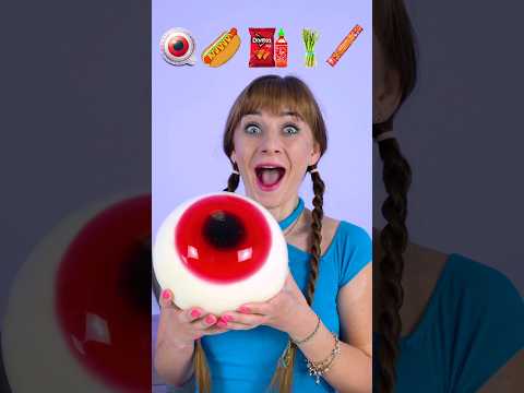 ASMR Emoji Giant Gummy Eyeball, Giant Hot Dog Mukbang #shorts