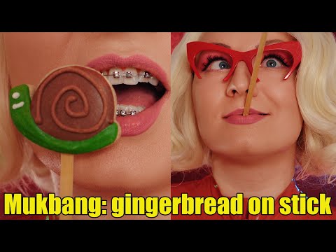 Mukbang: ginger bread on stick!