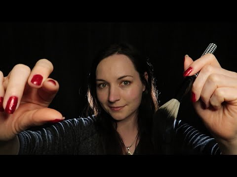 ASMR Face Brushing & Face Touching ⭐ Personal Attention ⭐ Layered Brush Sounds and Echo Effect