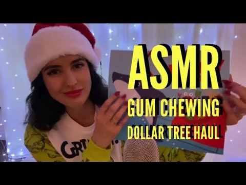 ASMR Gum Chewing Whispered Dollar Tree Haul 💵 💰 💴 🎄 🎁 💝 🛍 🛒