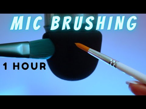 ASMR | 1 Hour Mic Brushing with Cover with Different Brushes for Sleep and Relaxation - No Talking