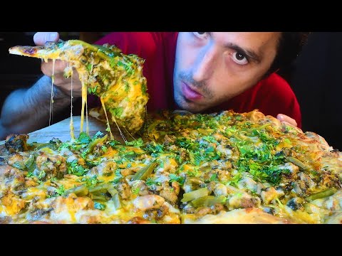 NACHO CHICKEN GHOST PEPPER CHEESE SAUCE CACTUS PIZZA ! * ASMR NO TALKING * | NOMNOMSAMIMEBOY