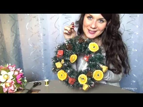 ASMR/АСМР: С Рождеством Христовым! Поделка. Рождественский венок. (Handmade. Relax for Sleep.)