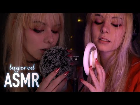 layered ASMR | Whispering, Fluffy Mic Scratching, "Shhh" & Ear Attention for Sleep