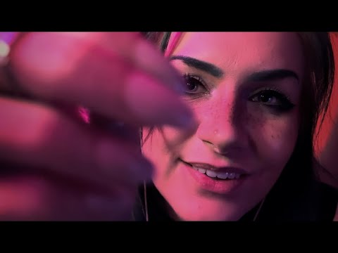 ASMR face touching, repeating "relax," "go to sleep," and "shhh" & negative energy removal