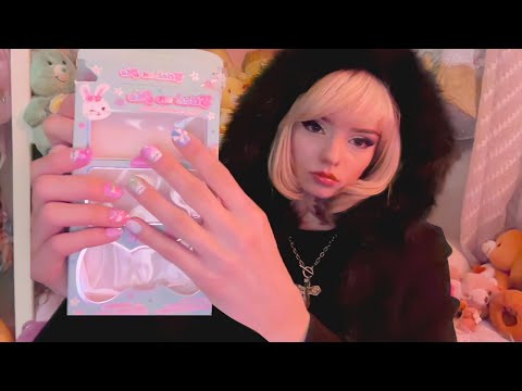 ASMR Emo tries Cute Nails (soft spoken, tapping)
