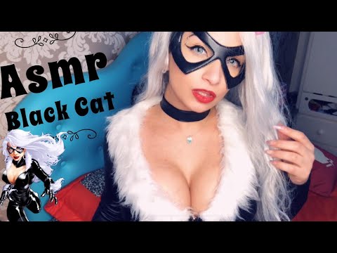 ASMR 3DIO Cosplay Black Cat - Gum Chewing, Mouth Sounds, Sons de Boca