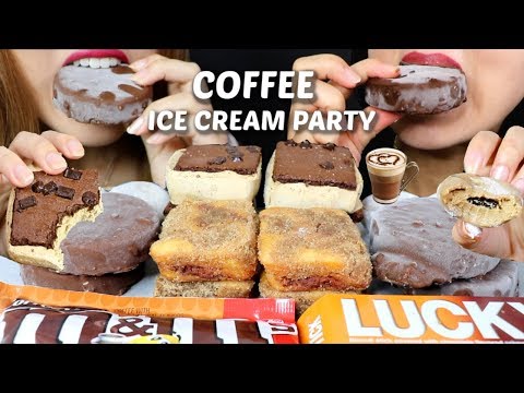 ASMR COFFEE ICE CREAM PARTY (M&M's, Coffee Cake, Mochi) 리얼사운드 먹방 | Kim&Liz ASMR