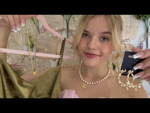 ASMR Kind Rich Girl Gets You Ready For A Gala 🍸✨ (hair, makeup, outfit)