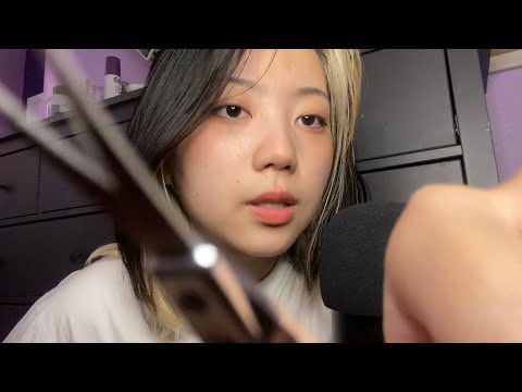 ASMR plucking and trimming your eyebrows