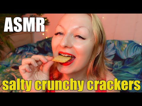 ASMR: salty crunchy crackers with onion flavor