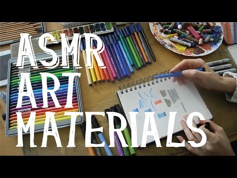 ASMR Presenting Art Materials - Whispering - Female - LITTLE WATERMELON