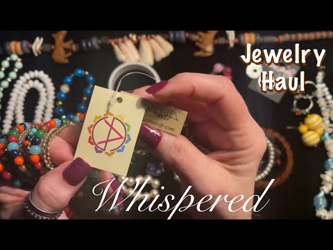 ASMR Jewelry Haul & Rummage (Whispered) Show & Tell. Metal, plastic & wooden rummage sounds.