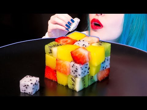 ASMR: Rubik's Cube Fruit Cubes | Exotic Fruits 🍓 ~ Relaxing Eating Sounds [No Talking|V] 😻