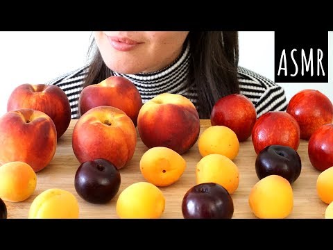 ASMR Eating Sounds: Summer Stone Fruits (No Talking)