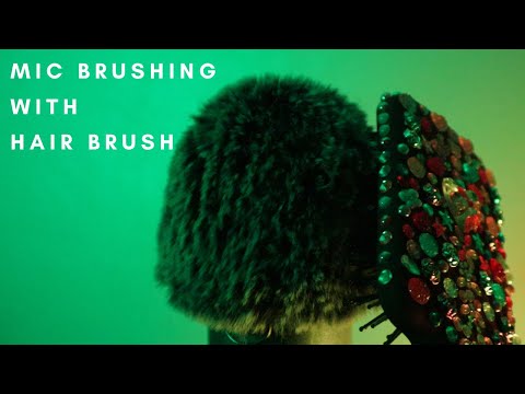 ASMR | Fluffy Mic Cover Brushing with Hair Brush for Sleep and Relaxation - No Talking