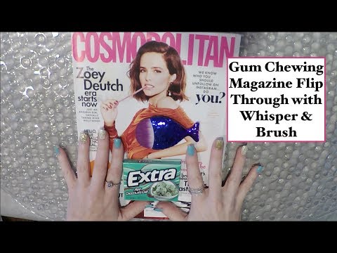 [ASMR] Gum Chewing| Magazine Flip Through| Fall Asleep in 48 Mins| Whisper and Brush