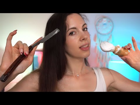 ASMR - Realistic Haircut and Shave (w Background music)