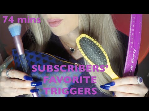ASMR Gum Chewing Doing My Subscribers Favorite Triggers | 74 Minutes Long