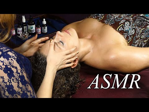 ASMR Massage with Oils, Facial, Scalp Massage & Whispering for Sleep, Corrina Gets Pampered!
