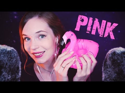 ASMR 10 Pink Triggers and Lots of Whispers (No Glasses lol)