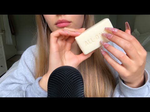 ASMR fast soap tapping with two types of nails | ft my boyfriend