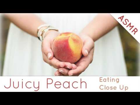 Binaural ASMR Eating Juicy Peach l Eating Sounds, Mouth Sounds