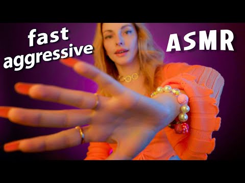 ASMR Fast Aggressive Unpredictable Attention Mouth Sounds, Hand Movements Chaotic Triggers ASMR